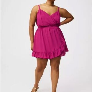 NWT Torrid Georgette Surplice Wrap Romper Boysenberry Size L.